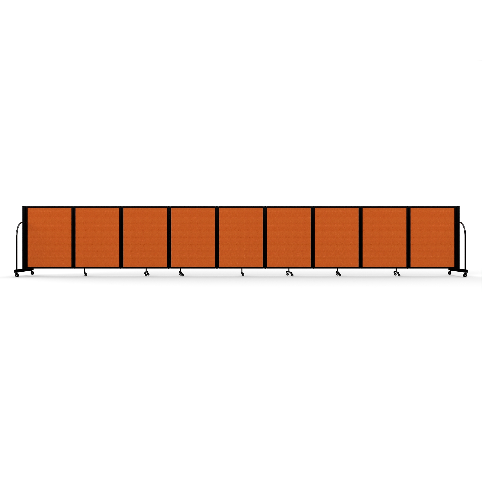 Screenflex Full Motion Divider — 4ft. x 25ft. 1in., Black Frame, Orange, Model# FSH-409-B-DJ